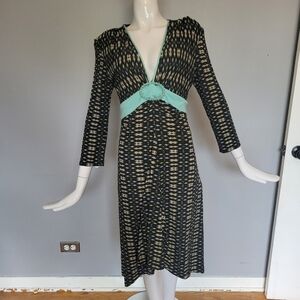 Eva Franco Printed Dress With Belt Detail, VGUC, Size 6